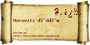 Horovitz Ádám névjegykártya