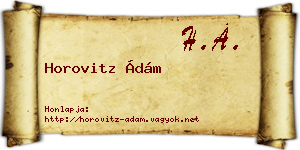 Horovitz Ádám névjegykártya